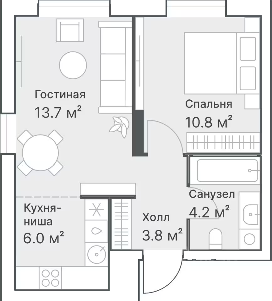 Планировка Евродвушка